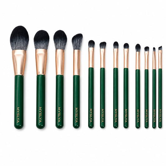 MYSLYA Velvet Luxe 12-Piece Makeup Brush Set with Premium Velvet Pouch