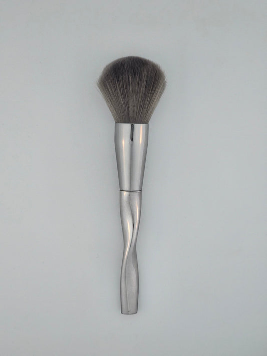 Silver Color Twist Type Handle Makeup Powder Brush | Elegant & Precise Application - Lotshop.pk