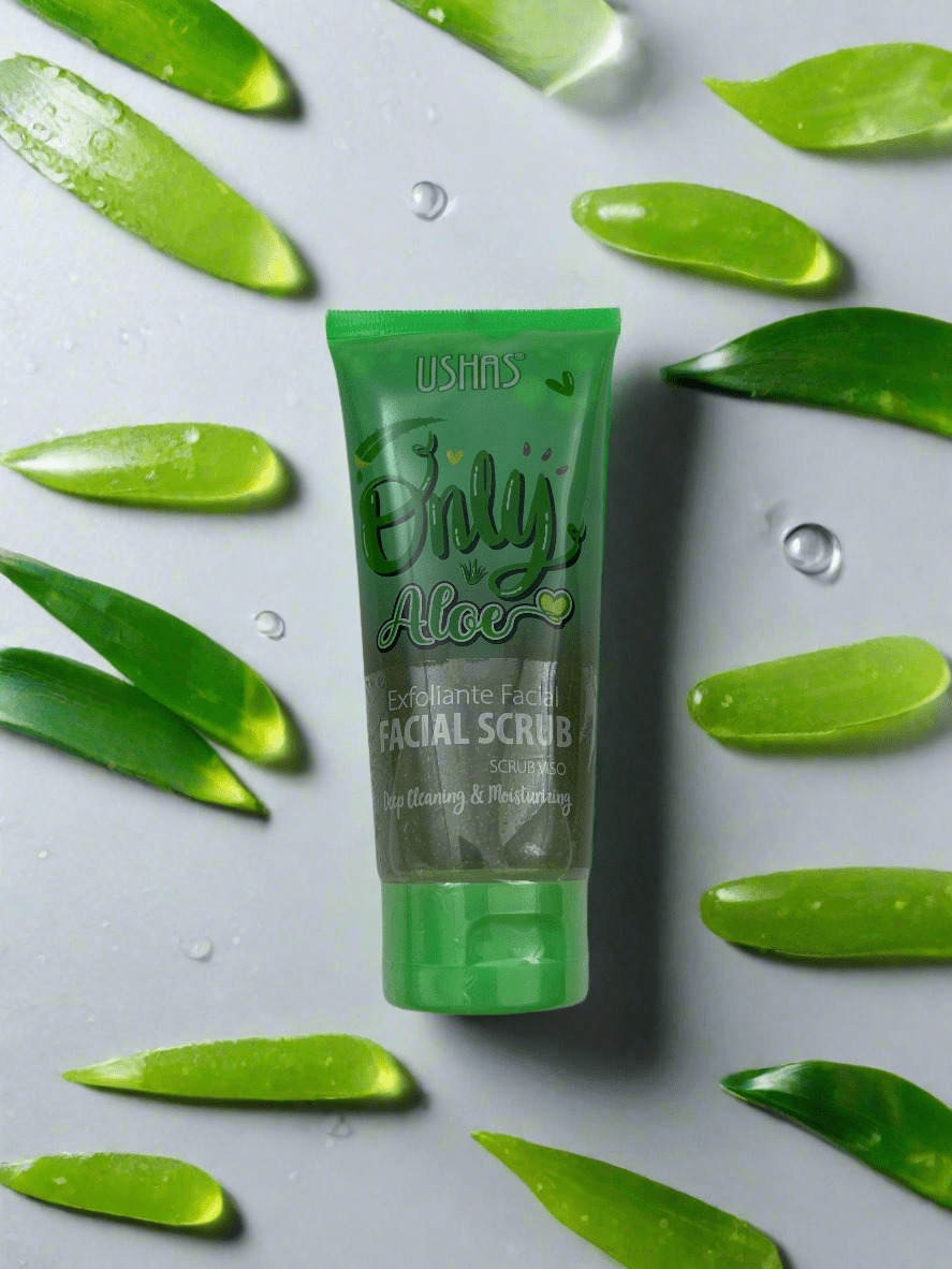 Ushas Only Aloe Facial Scrub – Deep Cleansing & Moisturizing ✨ - Lotshop.pk