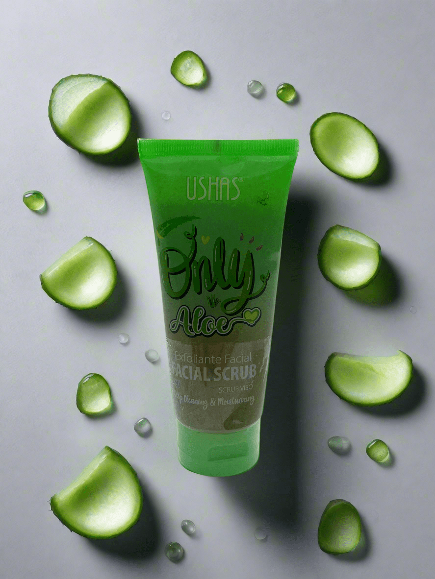 Ushas Only Aloe Facial Scrub – Deep Cleansing & Moisturizing ✨ - Lotshop.pk