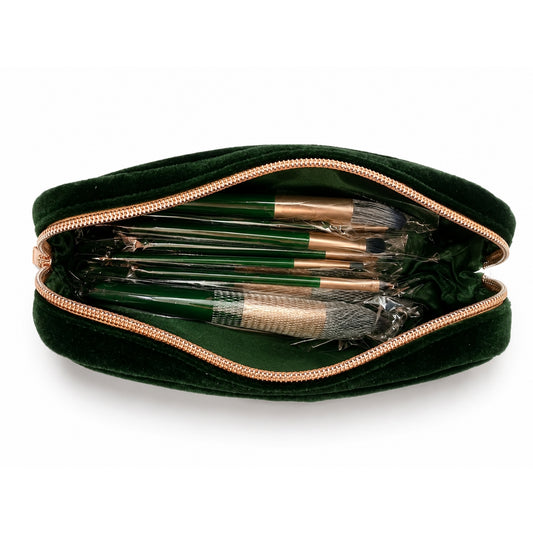 MYSLYA Velvet Luxe 12-Piece Makeup Brush Set with Premium Velvet Pouch | Professional Makeup Brushes Pakistan