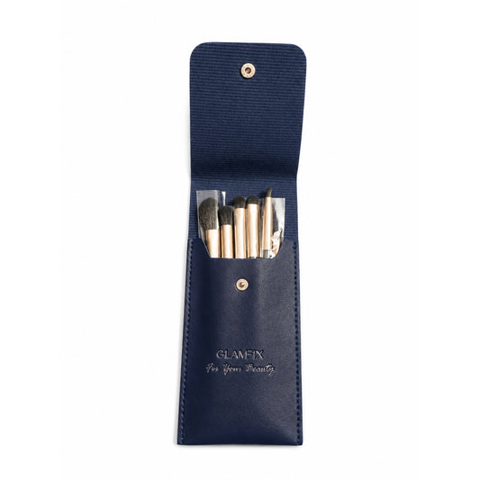 GLAMFIX 5-Piece Travel Makeup Brush Set with Premium Carry Case | Portable Makeup Brushes Pakistan