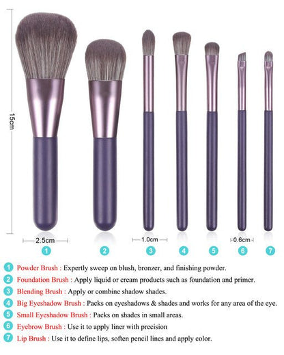 7pcs Portable Makeup brush set - Lotshop.pk