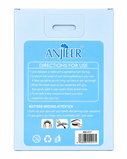 ANJIEER 3D False Eyelashes 7 Pairs – Natural Fluffy Voluminous Reusable Lashes