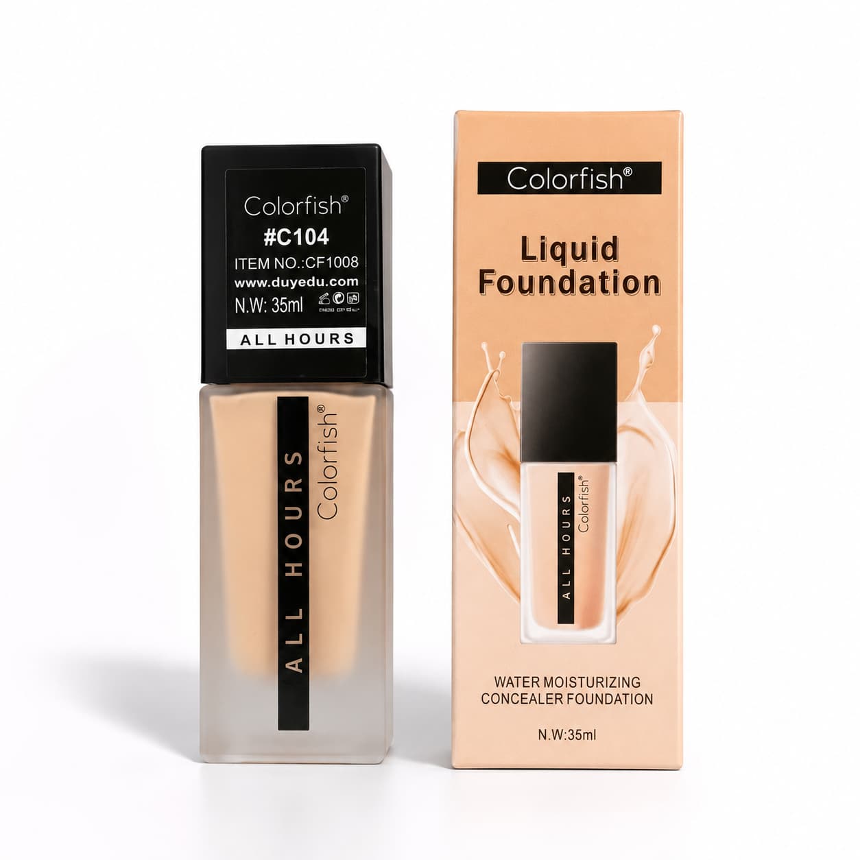 Colorfish Liquid Foundation 35ml – Smooth Flawless Makeup Base in Shades 01, 02, 03 & 04 Pakistan