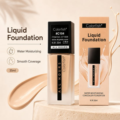 Colorfish Liquid Foundation 35ml – Smooth Flawless Makeup Base in Shades 01, 02, 03 & 04 Pakistan