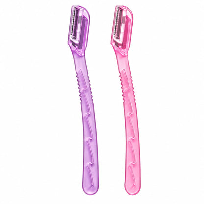For Your Beauty Rossmann 2-Piece Pink Eyebrow Razor Set with Protective Covers for Eyebrow Shaping and Facial Hair Removal – Beauty Tools Pakistan