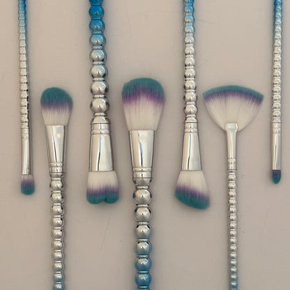 Colorful Beaded Handle Makeup Brush Set (7 Pcs)