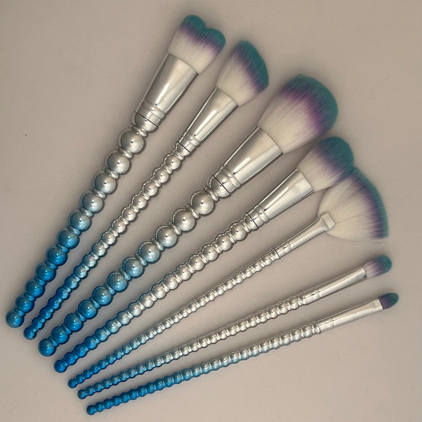 Colorful Beaded Handle Makeup Brush Set (7 Pcs)