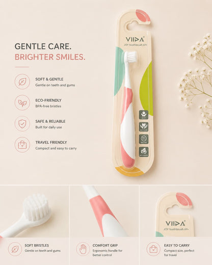 VIDA JOY Kids Toothbrush (S) for Ages 2–6 Years | Soft BPA-Free Toothbrush Pakistan