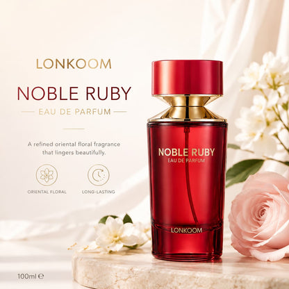 LONKOOM Noble Ruby Eau De Parfum 100ml – Long-Lasting Oriental Floral Fragrance