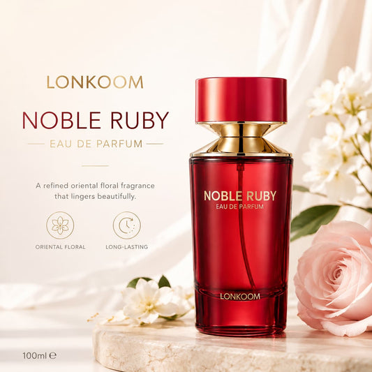 LONKOOM Noble Ruby Eau De Parfum 100ml – Long-Lasting Oriental Floral Fragrance