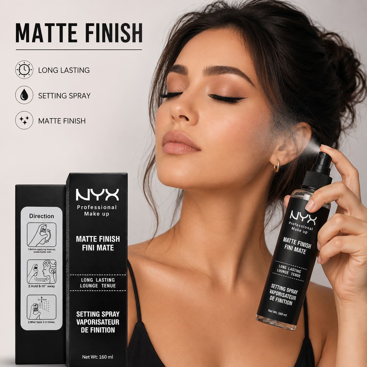 NYX Professional Makeup Matte Finish Setting Spray 160ml – Long-Lasting Makeup Fixer in Pakistan