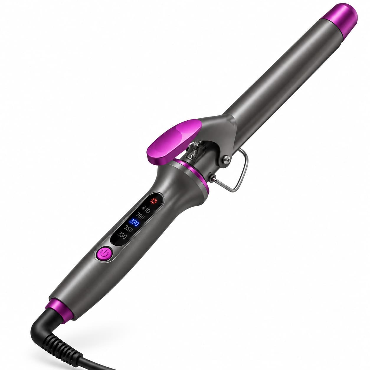Professional Ceramic Hair Curling Iron with Clamp for Long-Lasting Curls and Waves
