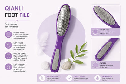 QIANLI Foot File Callus Remover – Double-Sided Pedicure Foot Rasp | Foot Care Pakistan