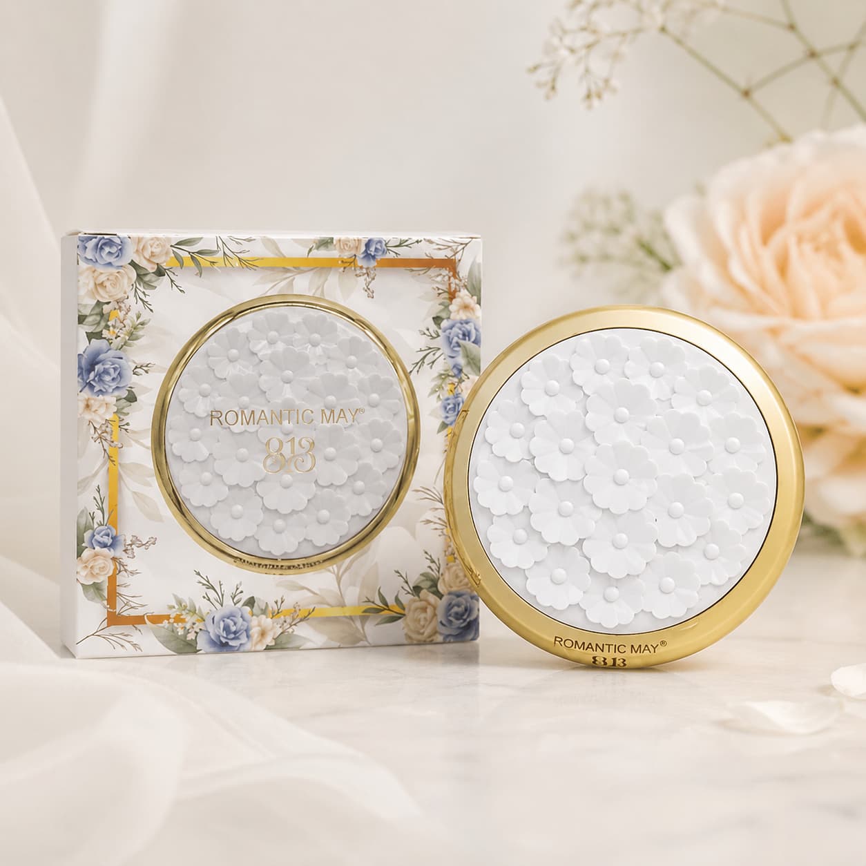 ROMANTIC MAY Floral Face Powder – 3D Flower Matte Setting & Finishing Compact Powder Pakistan