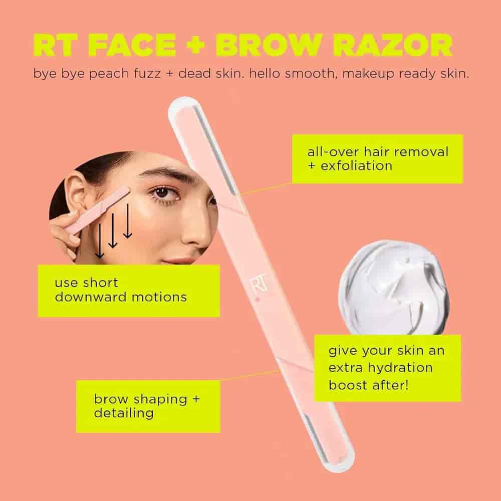 Real Techniques Face & Brow Razors 3-Piece Pink Facial Hair Remover Set with Protective Covers for Eyebrow Shaping – Beauty Tools Pakistan