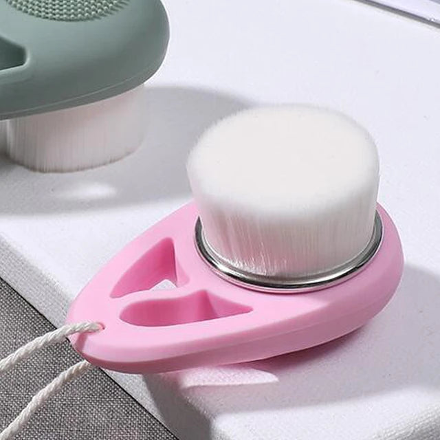 Portable Double side silicone Facial cleansing makeup Brush
