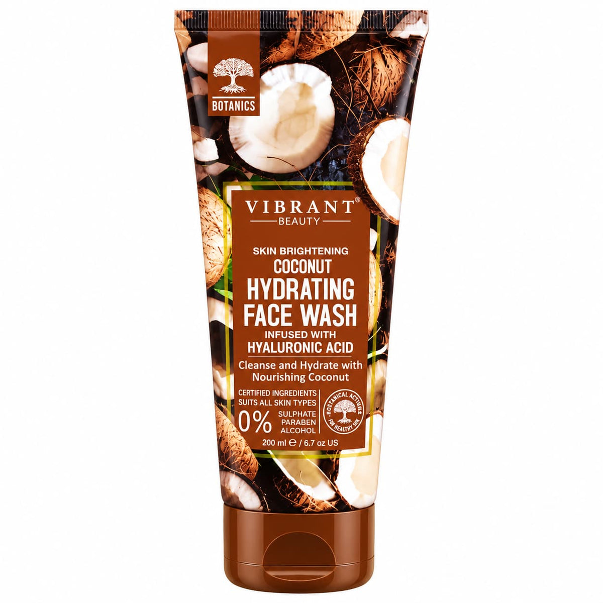 Vibrant Beauty Coconut Hydrating Face Wash 200ml with Hyaluronic Acid – Moisturizing Skin Brightening Facial Cleanser Price in Pakistan | Lotshop.pk