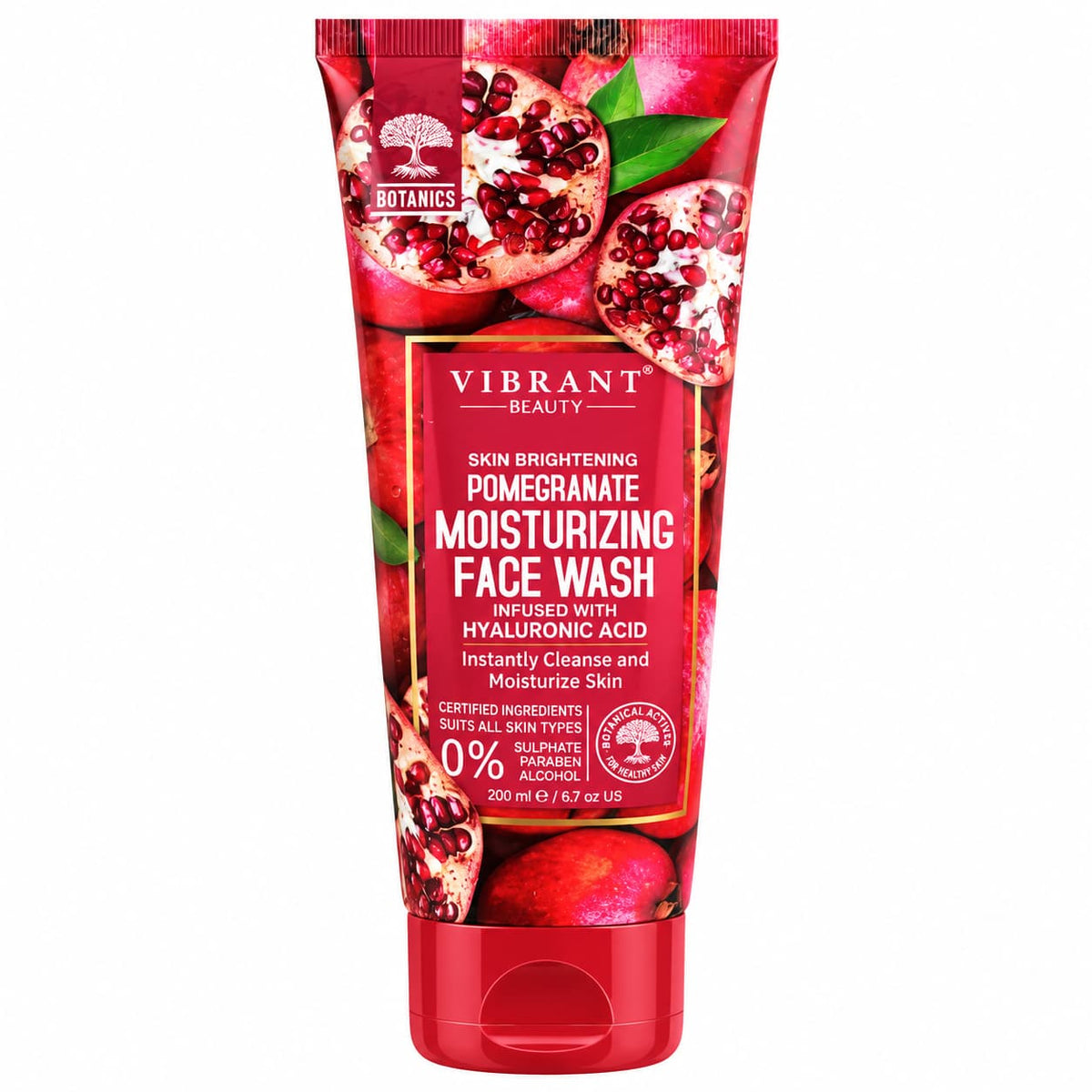 Vibrant Beauty Pomegranate Moisturizing Face Wash 200ml with Hyaluronic Acid – Skin Brightening Facial Cleanser Price in Pakistan | Lotshop.pk