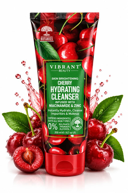 Vibrant Beauty Cherry Hydrating Facial Cleanser 200ml with Niacinamide and Zinc – Face Wash Online Pakistan