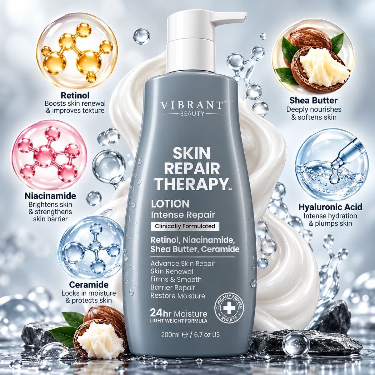 Vibrant Beauty Skin Repair Therapy Lotion 200ml – Moisturizing, Brightening & Repair Body Lotion | 5 Variants Pakistan