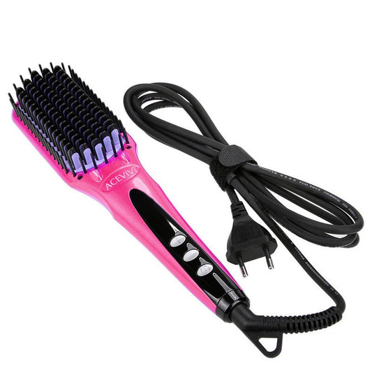 ACEVIVI Electric Hair Straightener Brush Comb – Salon - Quality Smoothness & Shine at Home - Lotshop.pk