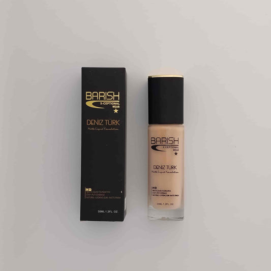 BARISH Deniz Türk Matte Liquid Foundation 35ml with HD stay-put coverage and natural semi-matte finish price online in Pakistan