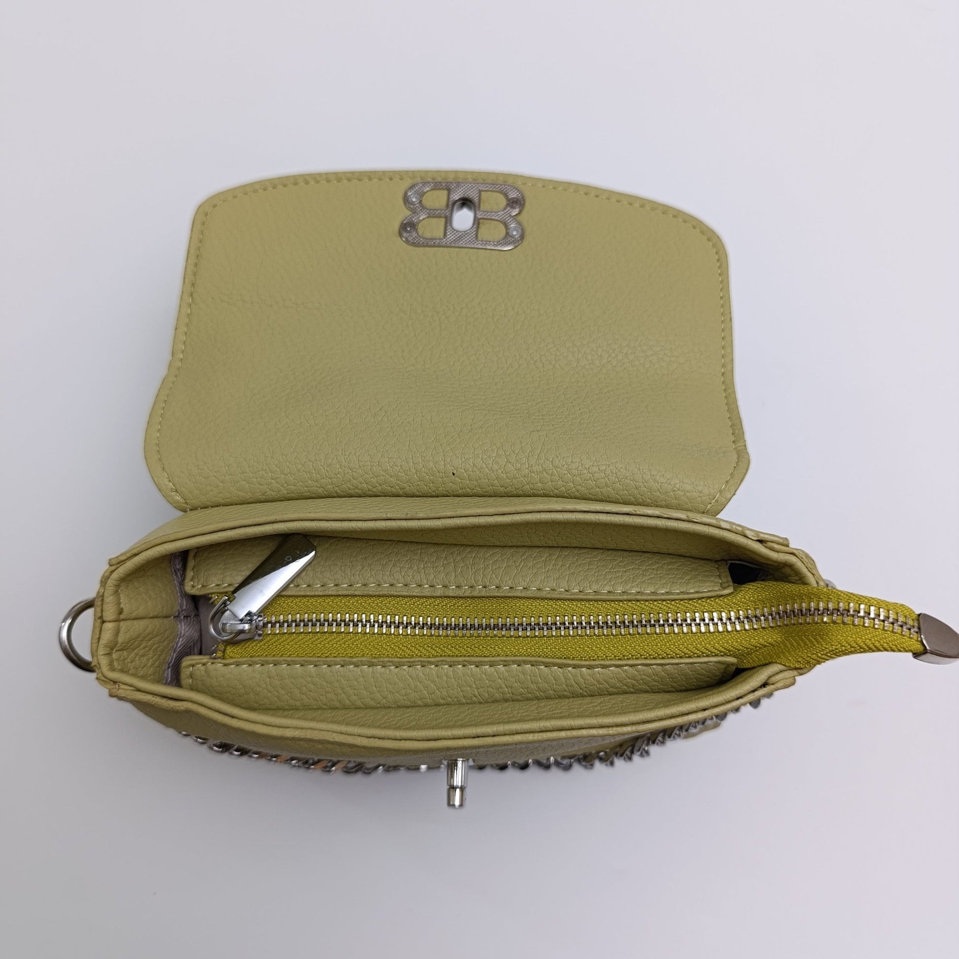 BB Logo Chain Crossbody Bag – Premium Faux Leather, Multiple Colors - 0128 - Lotshop.pk