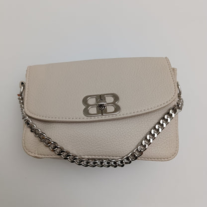 BB Logo Chain Crossbody Bag – Premium Faux Leather, Multiple Colors - 0128 - Lotshop.pk