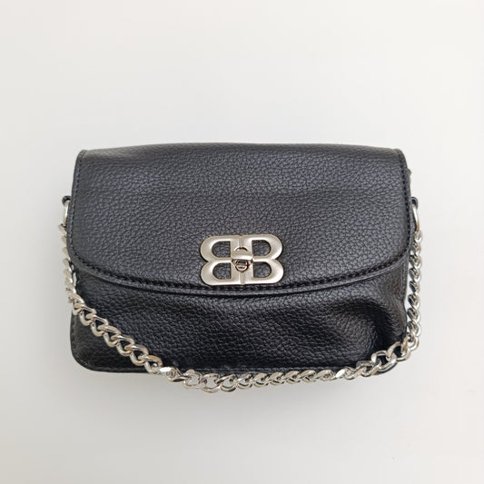 BB Logo Chain Crossbody Bag – Premium Faux Leather, Multiple Colors - 0128 - Lotshop.pk