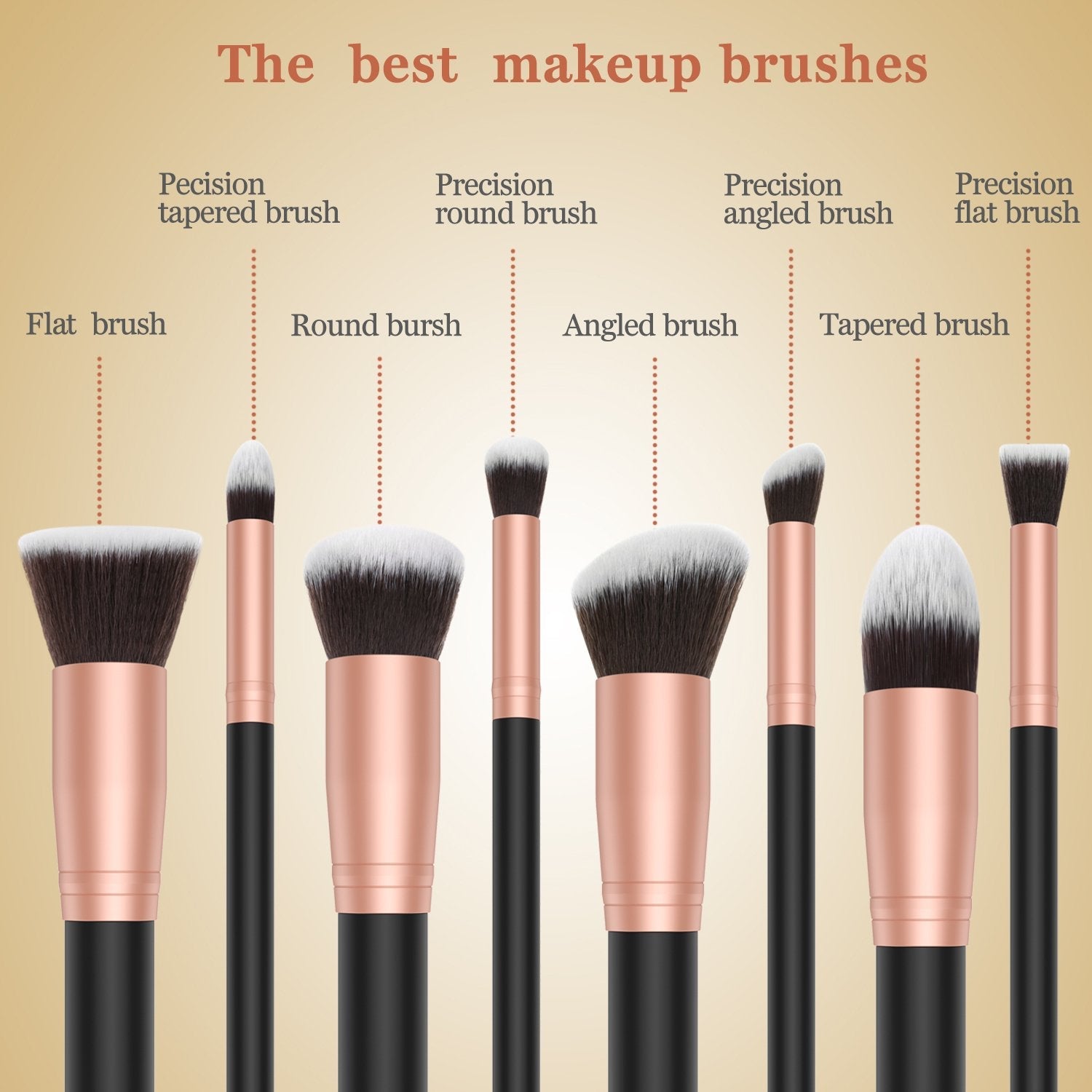 BESTOPE 8 Pieces Professional Makeup Brush Set – Flawless Application - Lotshop.pk