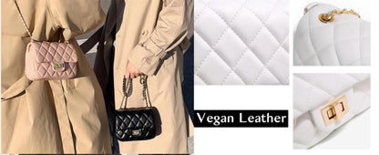 Black Quilted Heart Chain mini Shoulder Bag – Elegant Faux Leather Crossbody for Everyday Chic - Y - 140 - Lotshop.pk
