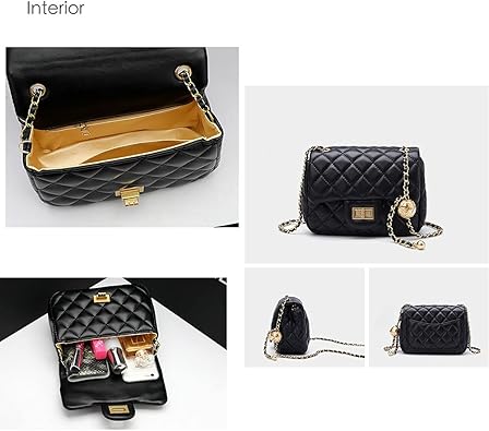 Black Quilted Heart Chain mini Shoulder Bag – Elegant Faux Leather Crossbody for Everyday Chic - Y - 140 - Lotshop.pk