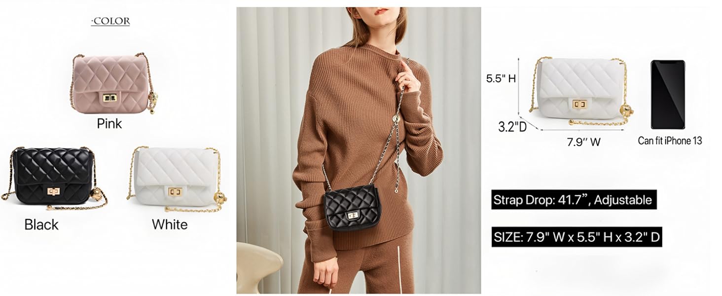 Black Quilted Heart Chain mini Shoulder Bag – Elegant Faux Leather Crossbody for Everyday Chic - Y - 140 - Lotshop.pk