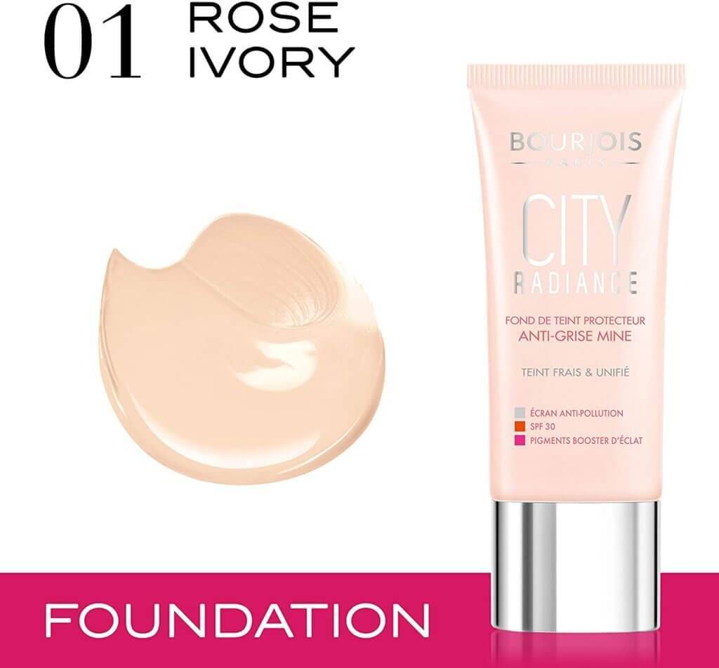 Bourjois City Radiance Foundation 01 Rose Ivory - Lotshop.pk