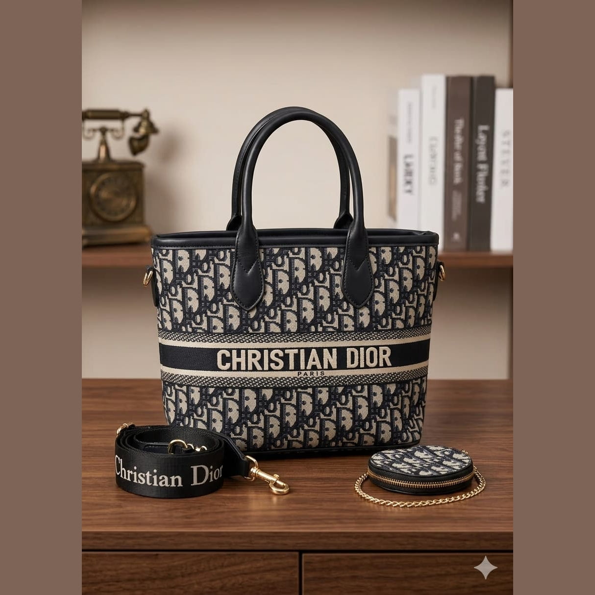 Premium quality Christian Dior inspired 3-piece handbag set delivered across Pakistan.