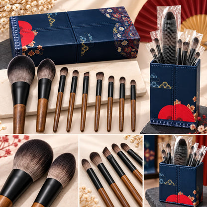 Buy 9-Piece Professional Makeup Brush Set with Storage Box price online in Pakistan	