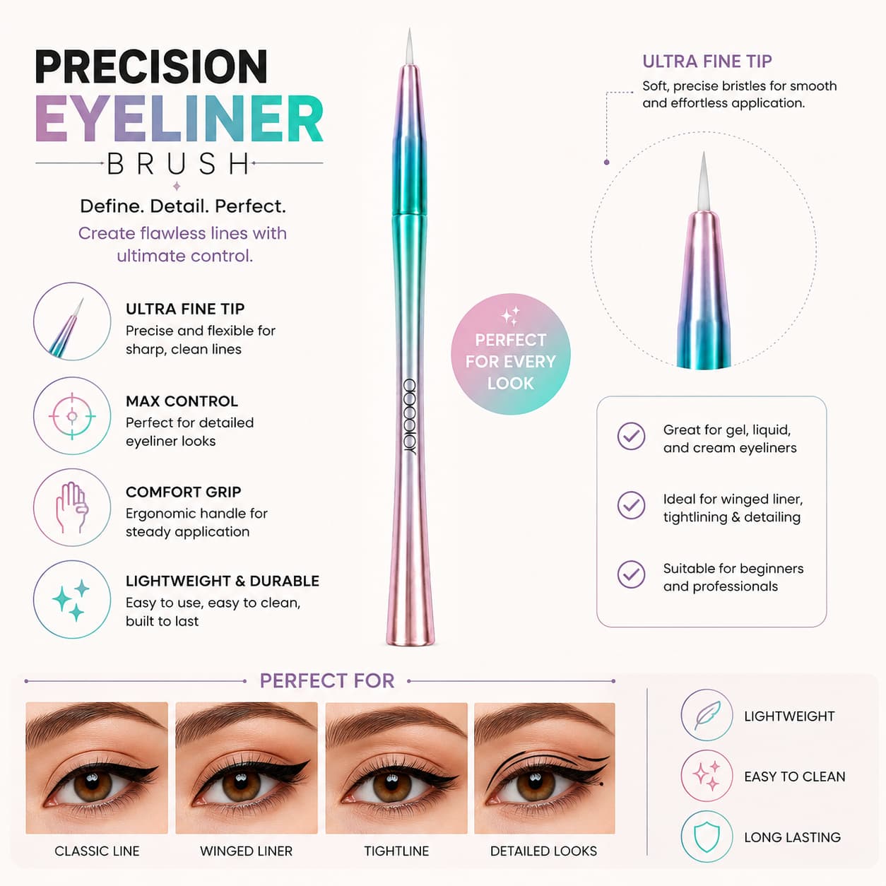 Docolor Fine Eyeliner Makeup Brush  | Professional Makeup Brush Pakistan