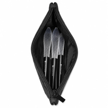 Buy Glamour Gaze 5-Piece Professional Makeup Brush Set with Geometric Zipper Pouch online in Pakistan	