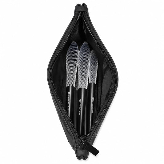 Buy Glamour Gaze 5-Piece Professional Makeup Brush Set with Geometric Zipper Pouch online in Pakistan	