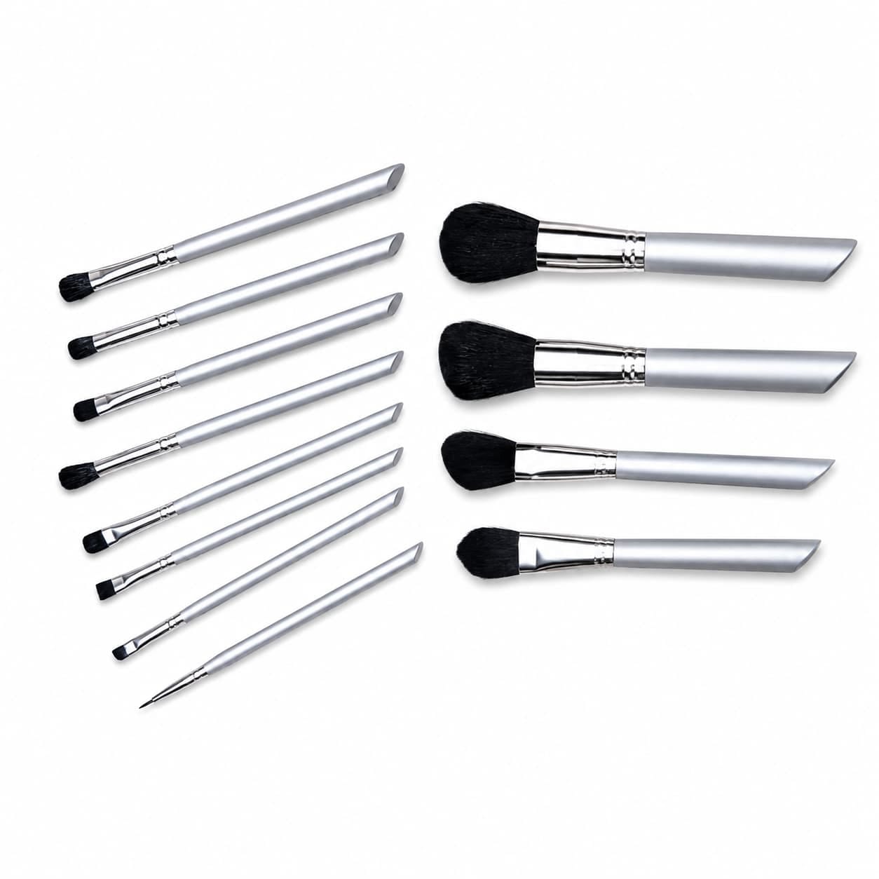 Buy Professional 12-Piece Silver Makeup Brush Set online in Pakistan.