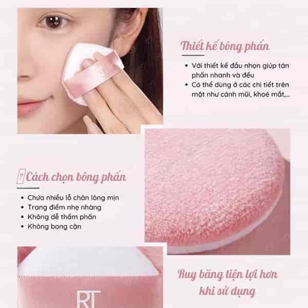 Buy Real Techniques soft pink triangle setting powder puff for flawless makeup price online in Pakistan	