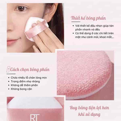 Buy Real Techniques soft pink triangle setting powder puff for flawless makeup price online in Pakistan	