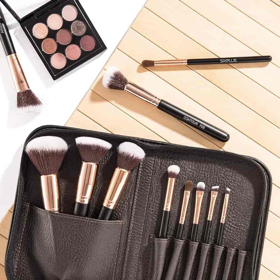 Buy SIXPLUS professional face and eye makeup brushes with travel pouch price online in Pakistan
