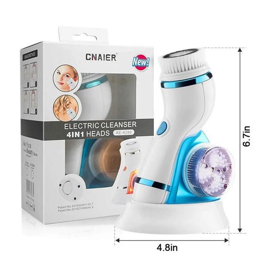 CNAIER 4 in 1 Electric Facial Cleansing Brush – Waterproof Deep Cleansing & Exfoliating Scrubber - Lotshop.pk