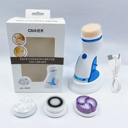 CNAIER 4 in 1 Electric Facial Cleansing Brush – Waterproof Deep Cleansing & Exfoliating Scrubber - Lotshop.pk
