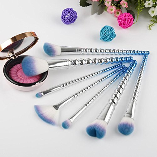 Colorful Beaded Handle Makeup Brush Set (7 Pcs) - Lotshop.pk