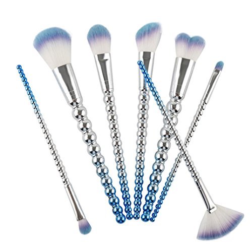 Colorful Beaded Handle Makeup Brush Set (7 Pcs) - Lotshop.pk