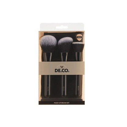 DE.CO Professional 3-Piece Face Makeup Brush Set with Pouch Pakistan  